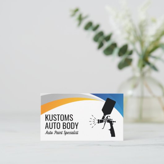Auto Body Paint Services | spuitbus-Pistool Visitekaartje (Staand voorkant)