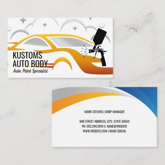 Auto Body Paint Services | technicus Visitekaartje (Voorkant / Achterkant)