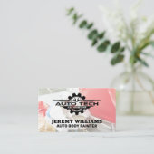 Auto Body Paint Shop | Auto Tech Logo Visitekaartje (Staand voorkant)