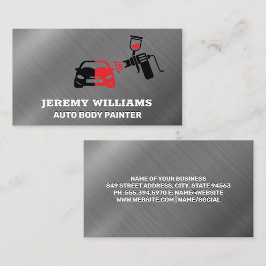 Auto Body Paint Shop | Spuitverf Logo Visitekaartje (Voorkant / Achterkant)