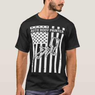 Auto Body Painter Amerikaanse vlag Automotive Pain T-shirt