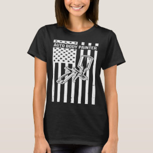 Auto Body Painter Amerikaanse vlag Automotive Pain T-shirt