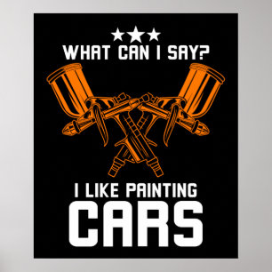 Auto body Painter, zoals het schilderen van auto's Poster
