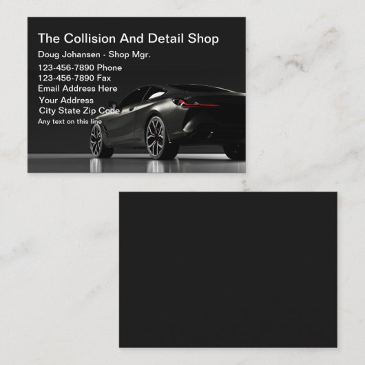 Auto-body Professional van de auto-botsing van de Visitekaartje (Voorkant / Achterkant)
