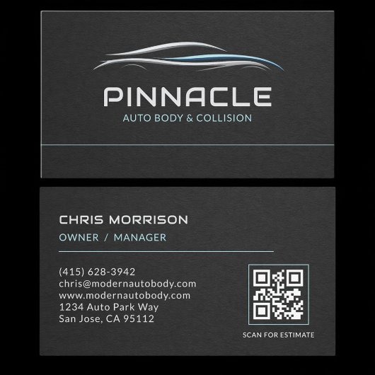 Auto Body QR Code Professional Visitekaartje