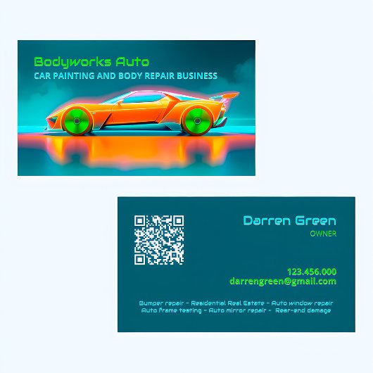 Auto Body Repair QR Visitekaartje