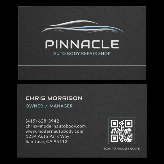 Auto Body Repair Shop QR Code Professioneel Visitekaartje