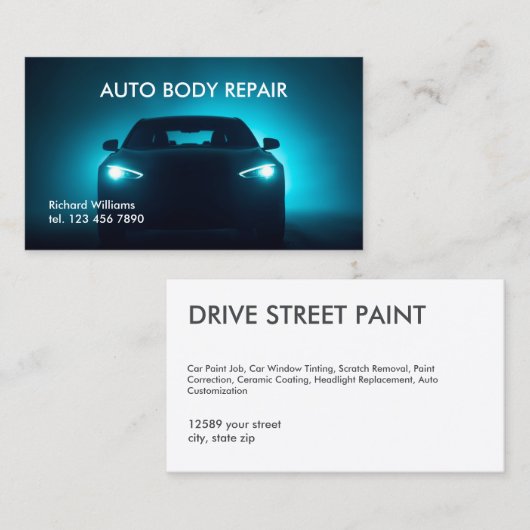 Auto Body Repair Visitekaartje (Voorkant / Achterkant)