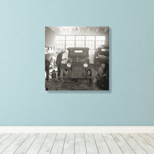Auto Body Shop, 1926.  foto Canvas Afdruk (Insitu (Houten vloer))