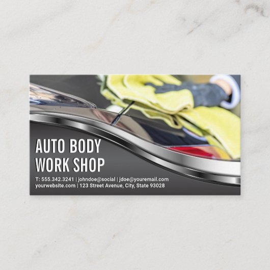 Auto Body Shop | achterlicht voor autoreiniging Visitekaartje (Voorkant)