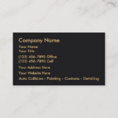 Auto Body Shop Black en Golden Visitekaartjes (Achterkant)