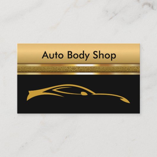 Auto Body Shop Black en Golden Visitekaartjes (Voorkant)