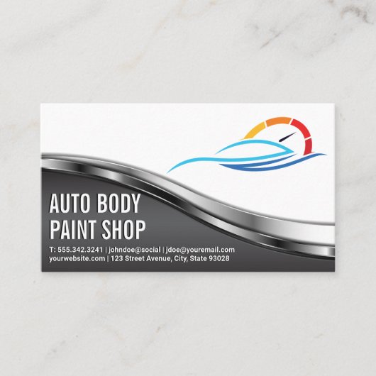 Auto Body Shop | Car Service Logo Visitekaartje (Voorkant)