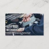 Auto Body Shop | Mecanicien aan het werk Visitekaartje (Voorkant)
