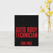 Auto Body Technician Vehicle Repair Car Maintenanc Kaart (Gele Bloem)