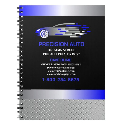 Auto Body Work Custom Car Paint Detailing Collison Notitieboek (Voorkant)
