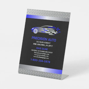 Auto Body Work Custom Car Paint Detailing Collison Reclamebord Met Voetstuk
