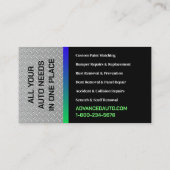 Auto Body Work Custom Car Paint Detailing Collison Visitekaartje (Achterkant)