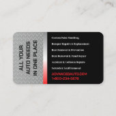 Auto Body Work Custom Car Paint Detailing Collison Visitekaartje (Achterkant)