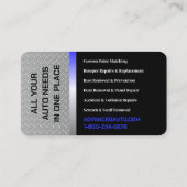 Auto Body Work Custom Car Paint Detailing Collison Visitekaartje (Achterkant)
