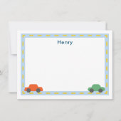 Auto-briefkaarten van kinderen notitiekaartje (Voorkant)