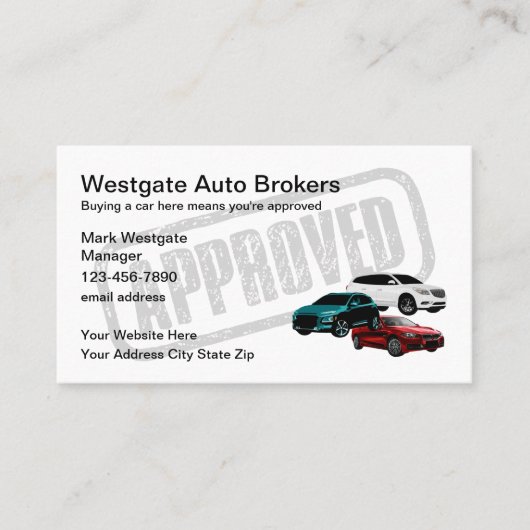 Auto Broker Car Dealer Visitekaartje (Voorkant)
