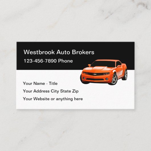 Auto Broker Moderne Visitekaartjes Sjabloon (Voorkant)