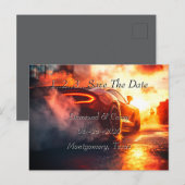 Auto bruiloft Save the date aankondiging (Voorkant / Achterkant)