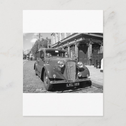 auto buiten de Engelse pub Briefkaart (Voorkant)