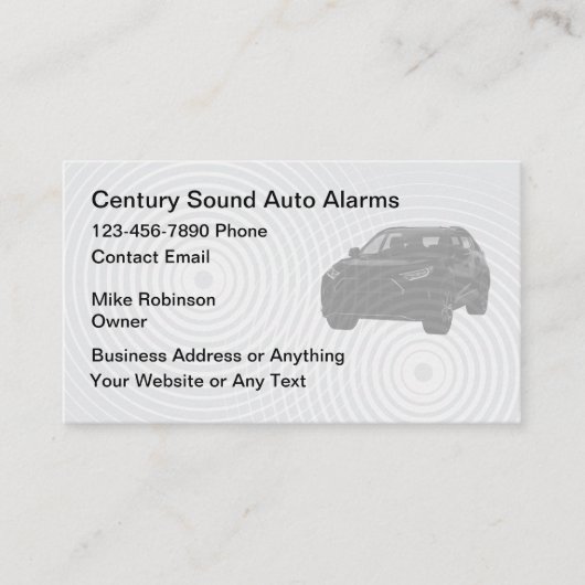 Auto Car Audio En Beveiliging Visitekaartje (Voorkant)