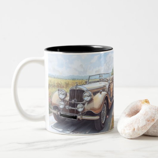 AUTO CAR DESIGN TWEEKLEURIGE KOFFIEMOK (Met donut)