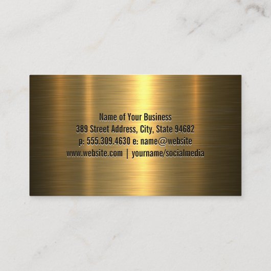 Auto Car Logo | Goud Metaal Visitekaartje (Achterkant)