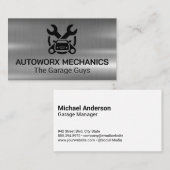 Auto Car Repair Services Icons | Metallic Visitekaartje (Voorkant / Achterkant)