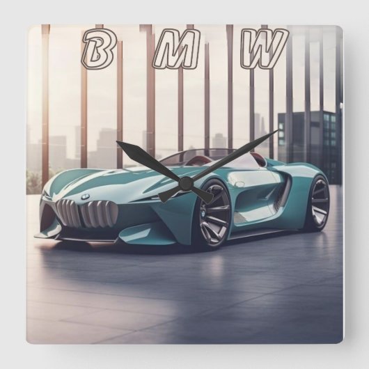 AUTO CAR VIERKANTE KLOK (Voorkant)