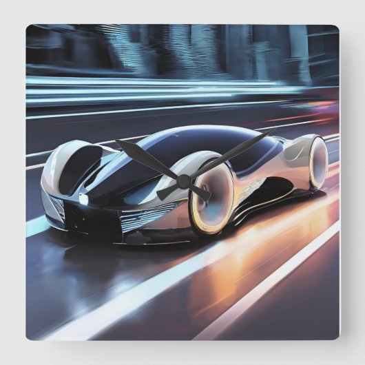 AUTO CAR VIERKANTE KLOK (Voorkant)