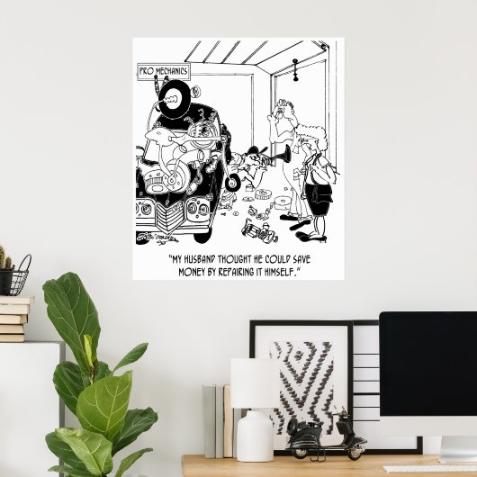 Auto Cartoon 9204 Poster (Thuiskantoor)