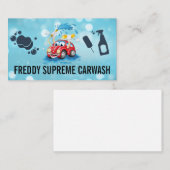 Auto Cartoon Autowas Cleaning Logo Visitekaartje (Voorkant / Achterkant)