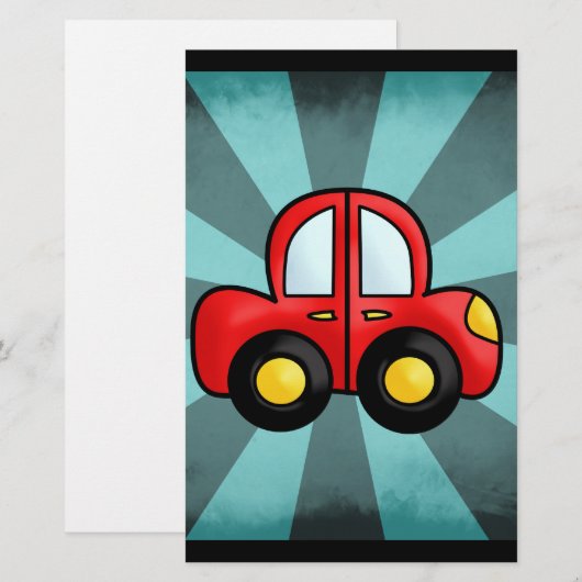 auto-cartoon briefpapier (Voorkant / Achterkant)