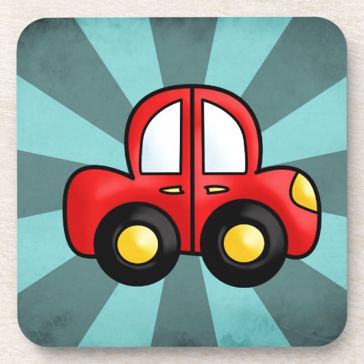 auto cartoon drankjes onderzetter (Voorkant)