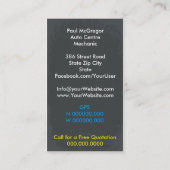 Auto Centre / Mechanic Business Card Visitekaartje (Achterkant)