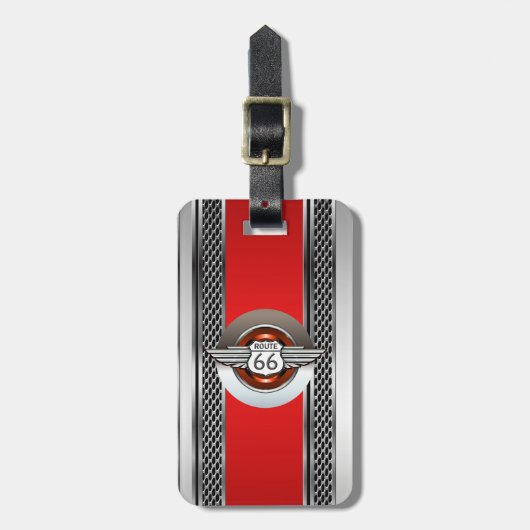 Auto Chrome Route 66 Bagagelabel (Voorkant verticaal)