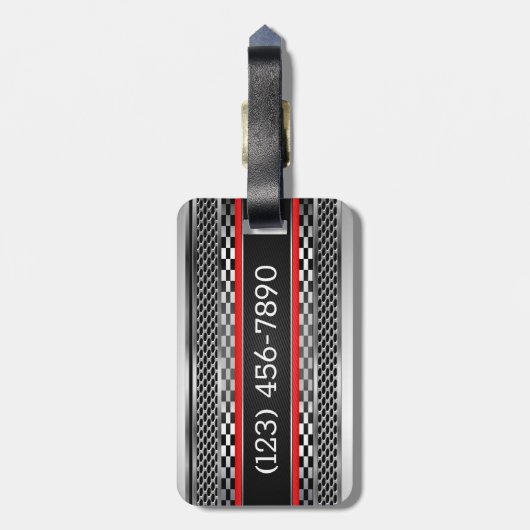 Auto Chrome Route 66 Bagagelabel (Achterkant verticaal)