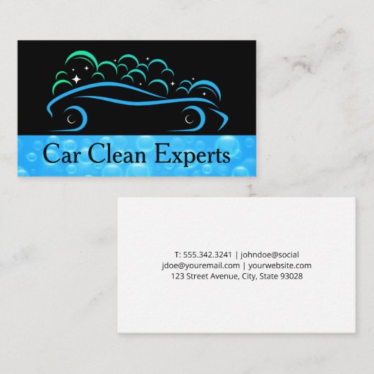 Auto Cleaning | Modern Wash Visitekaartje (Voorkant / Achterkant)