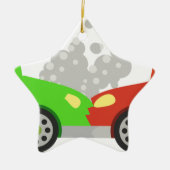 Auto Crash Keramisch Ornament (Voorkant)