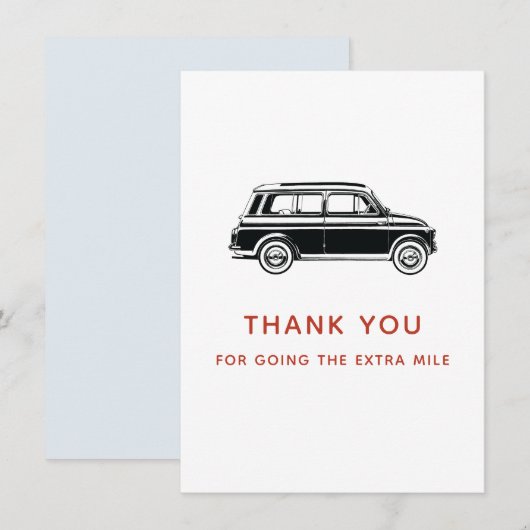 Auto Dank je kaart, bedankt voor extra kilometers (Voorkant / Achterkant)