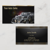 Auto-dealer-verkooptintage auto-legant visitekaartje (Voorkant / Achterkant)