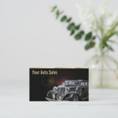 Auto-dealer-verkooptintage auto-legant visitekaartje (Staand voorkant)