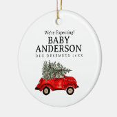 Auto dennenboom we verwachten ouders ornament (Links)