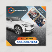 Auto Detail Auto Reparatie Auto Huren Auto Vierkante Visitekaartje (Voorkant)