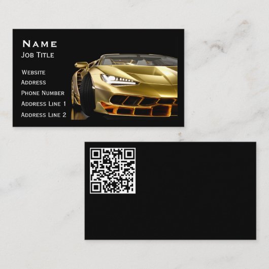 Auto Detail Auto Wash Service QR Code Business Visitekaartje (Voorkant / Achterkant)